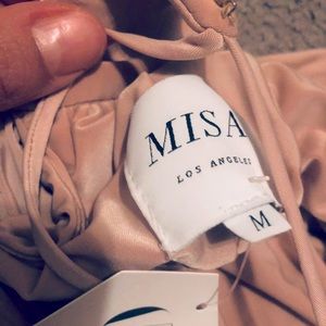 MISA domino dress, midi-length , nude.